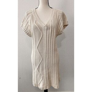 Cato Cream Knit Midi Sweater Dress Size L